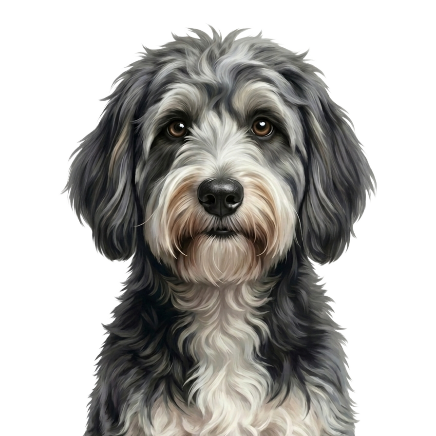 Cala the dog, smiling.